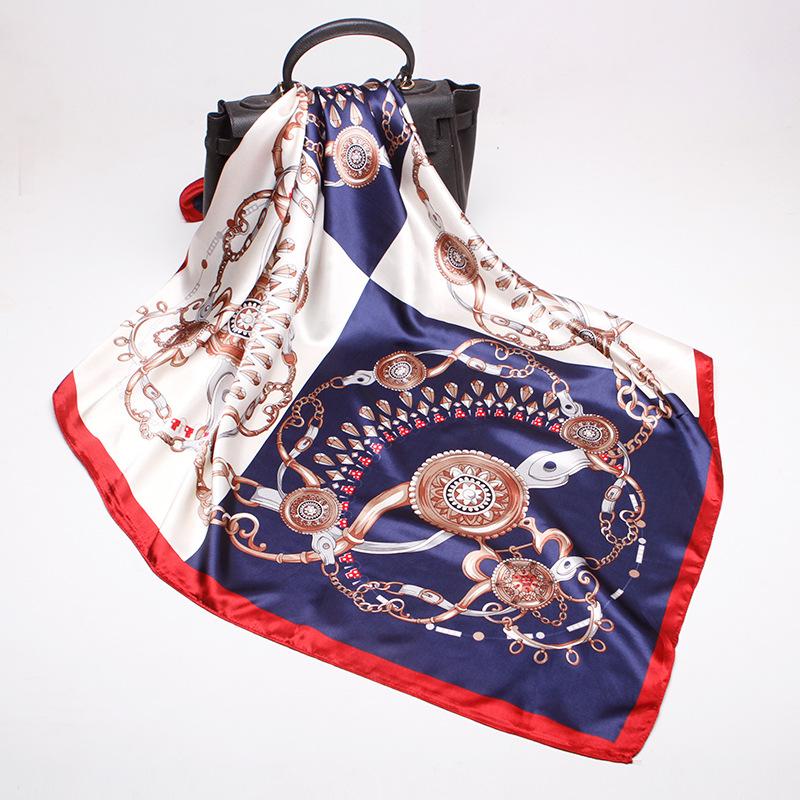 Satin Silk twill Multi -colored Digital Print Scarves - SashBeauty