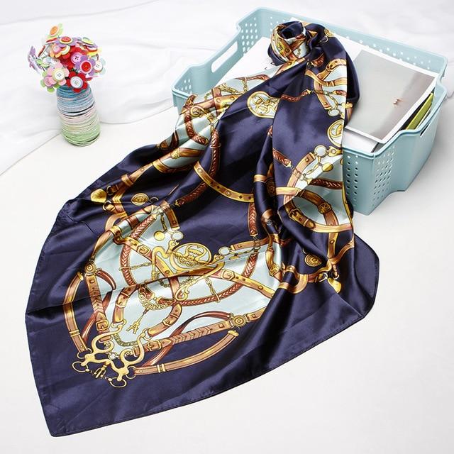 Seamless Satin twill silk print scarves - SashBeauty