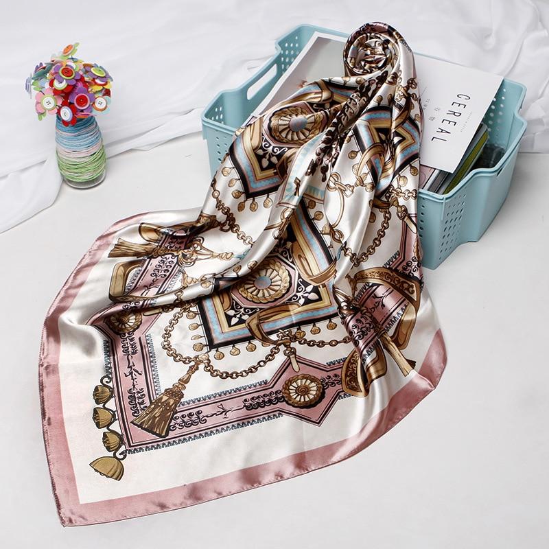Seamless Satin twill silk print scarves - SashBeauty