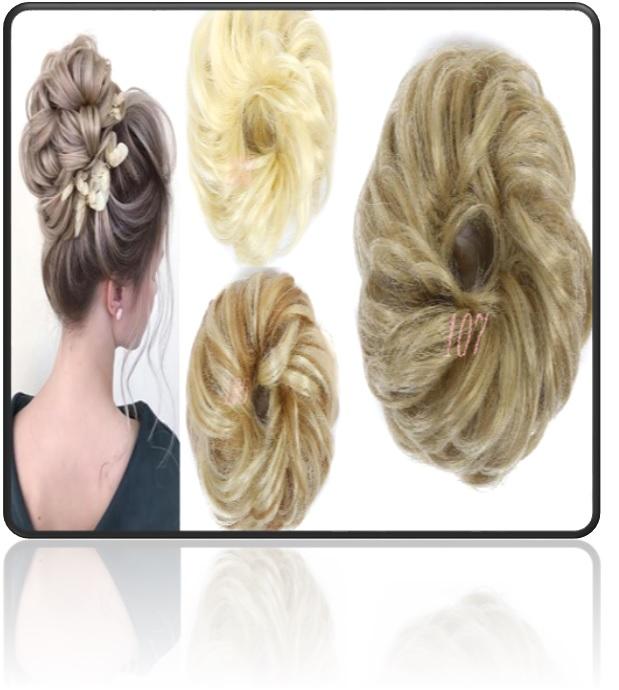Short Beach Blondes Chignon Scrunchies - Messy Hair Bun - SashBeauty