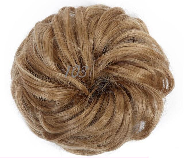 Short Chocolate Brown Chignon - Messy Hair Bun - SashBeauty