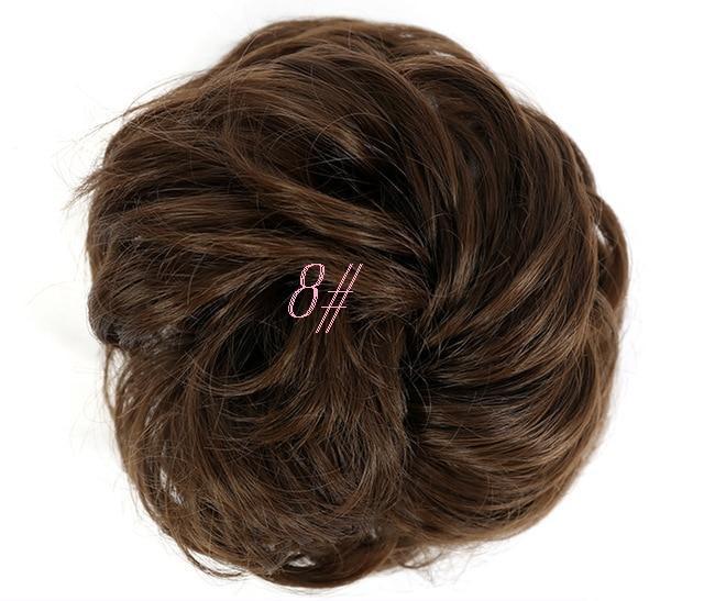 Short Chocolate Brown Chignon - Messy Hair Bun - SashBeauty