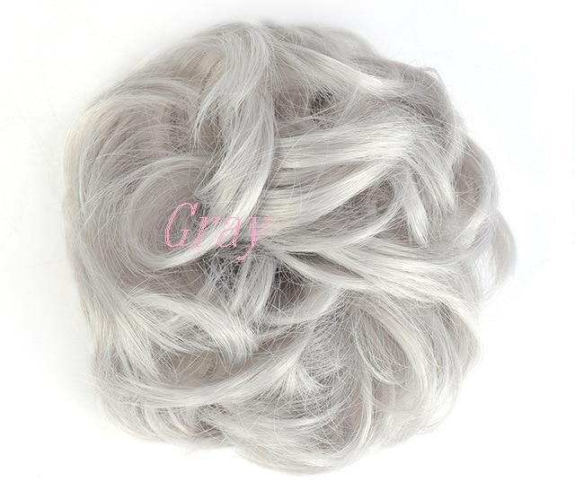 Short: Grey Shades - Short Chignon Scrunchies - Messy Hair Bun - SashBeauty
