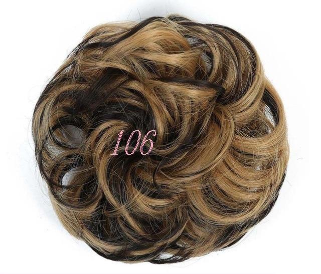 Short Piano Chocolate Brown Chignon - Messy Hair Bun - SashBeauty