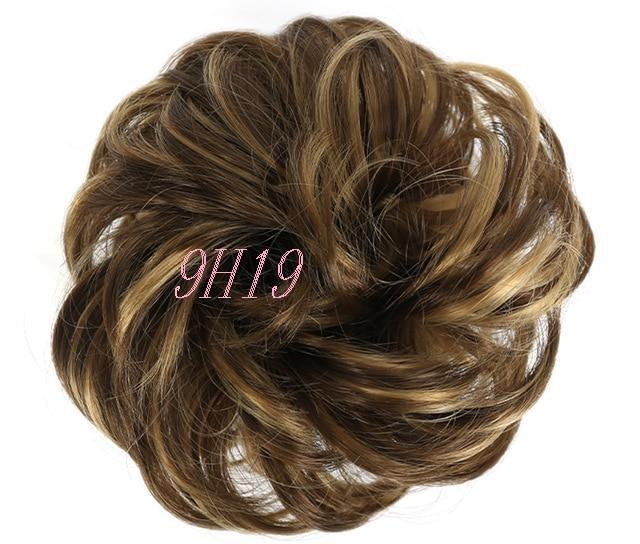 Short Piano Chocolate Brown Chignon - Messy Hair Bun - SashBeauty