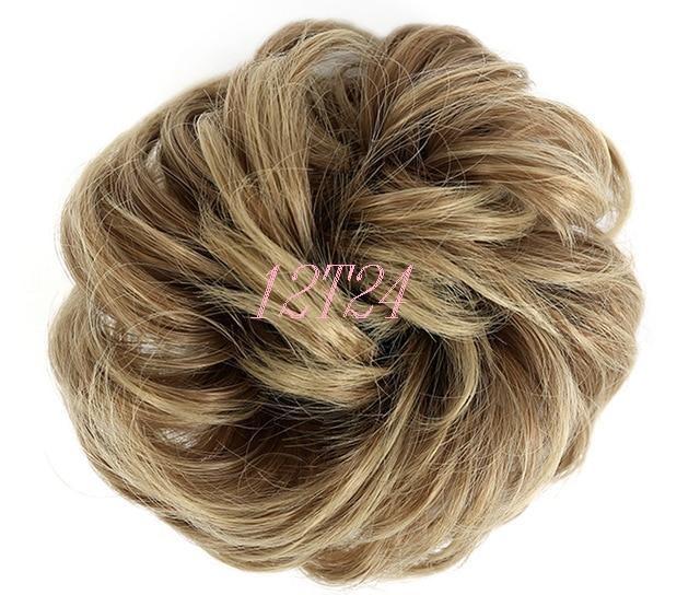 Short Piano Chocolate Brown Chignon - Messy Hair Bun - SashBeauty