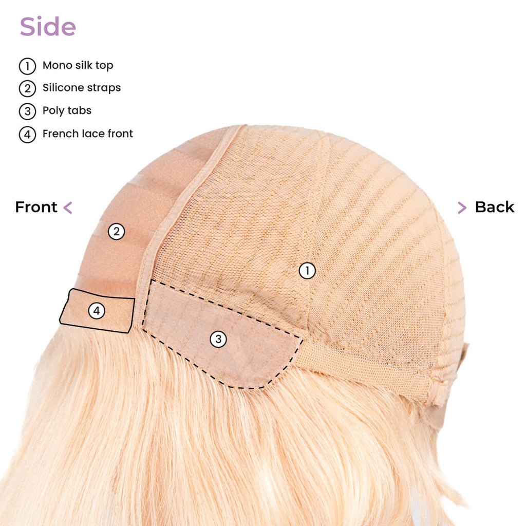 Athena Premium Human Hair Mono Top 100% Hand Made Full Cap Women Wig for Hair Loss