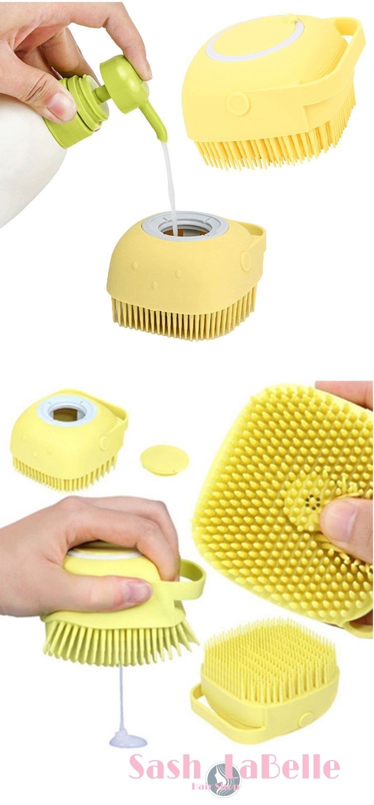 Silicone Scalp Massage Brush - shampoo applicator - SashBeauty