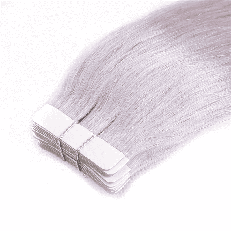 100% Real Human Hair- European Silver Grey Remy Tape-In (55g - 175g)