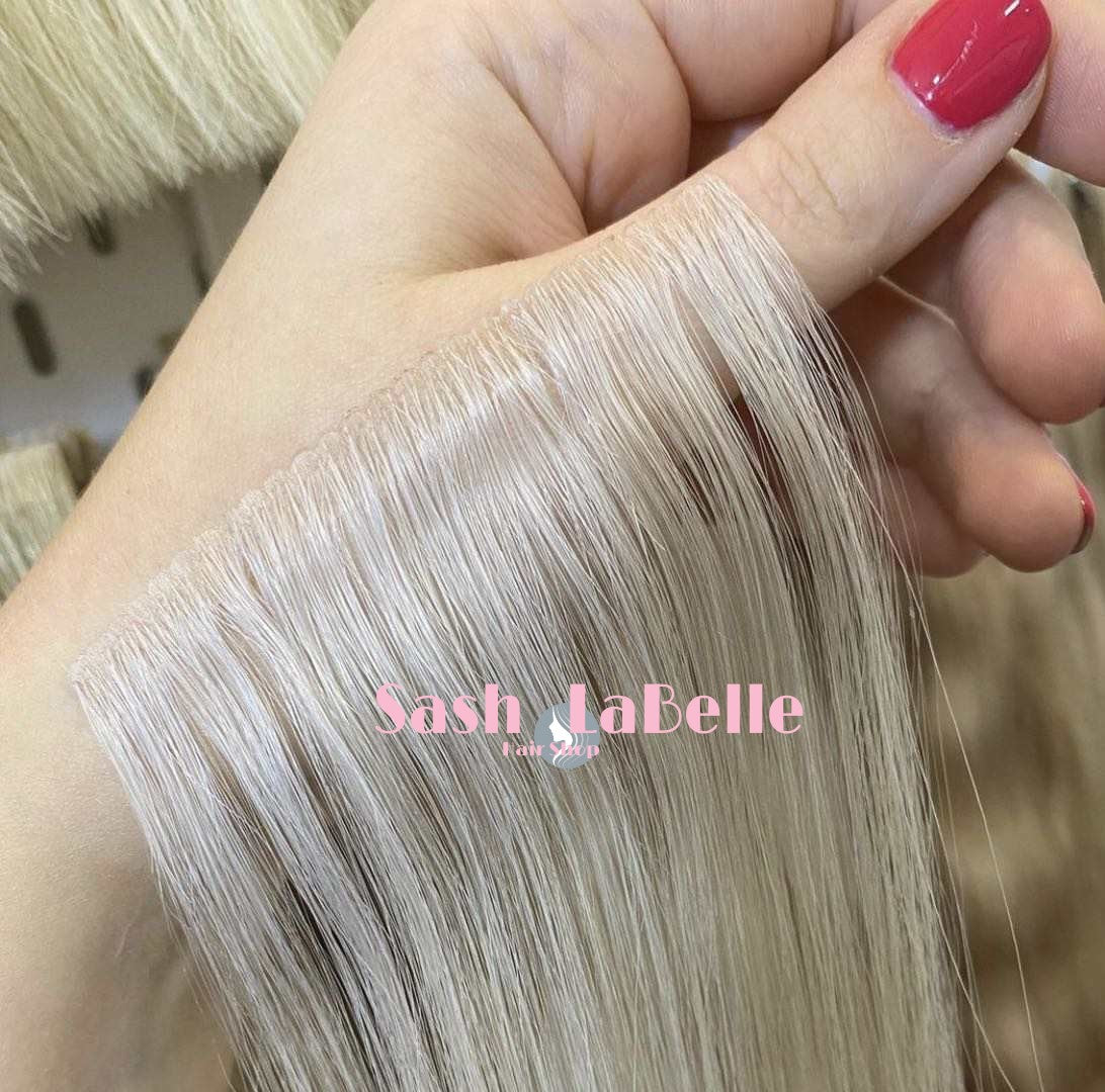 Invisible-tape tape -in Extension - Rooted Platinum Blonde Balayage (R8/613)