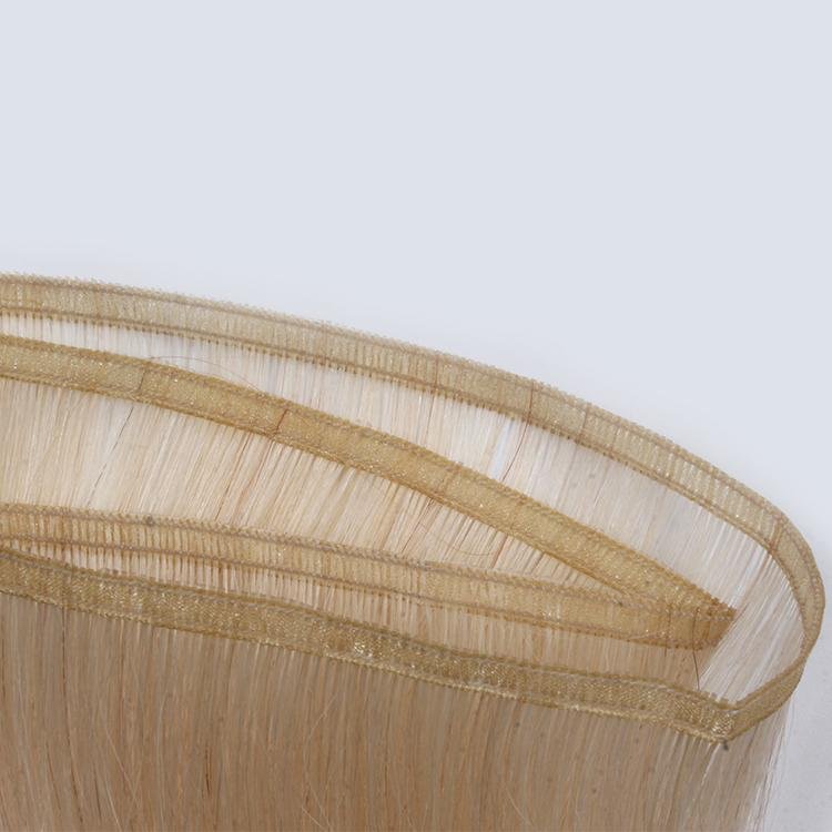 Strawberry Platinum balayage Extra Thin Flat WEFT - SashBeauty