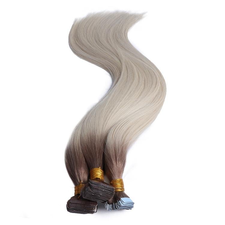 Tape-In Human Hair Extensions - Ombre highlight - SashBeauty