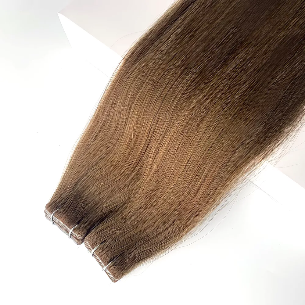 Invisi-tape PU Skin Weft tape -in Extension - Auburn Brown hair extension - 100% Remy Human Hair
