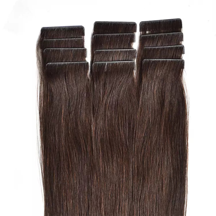Invisi-tape PU Skin Weft tape -in Extension - Auburn Brown hair extension - 100% Remy Human Hair