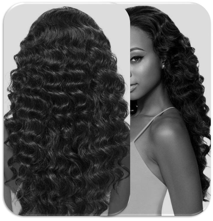 U-part - Deep Wave Wig - Auburn Brown highlights - SashBeauty