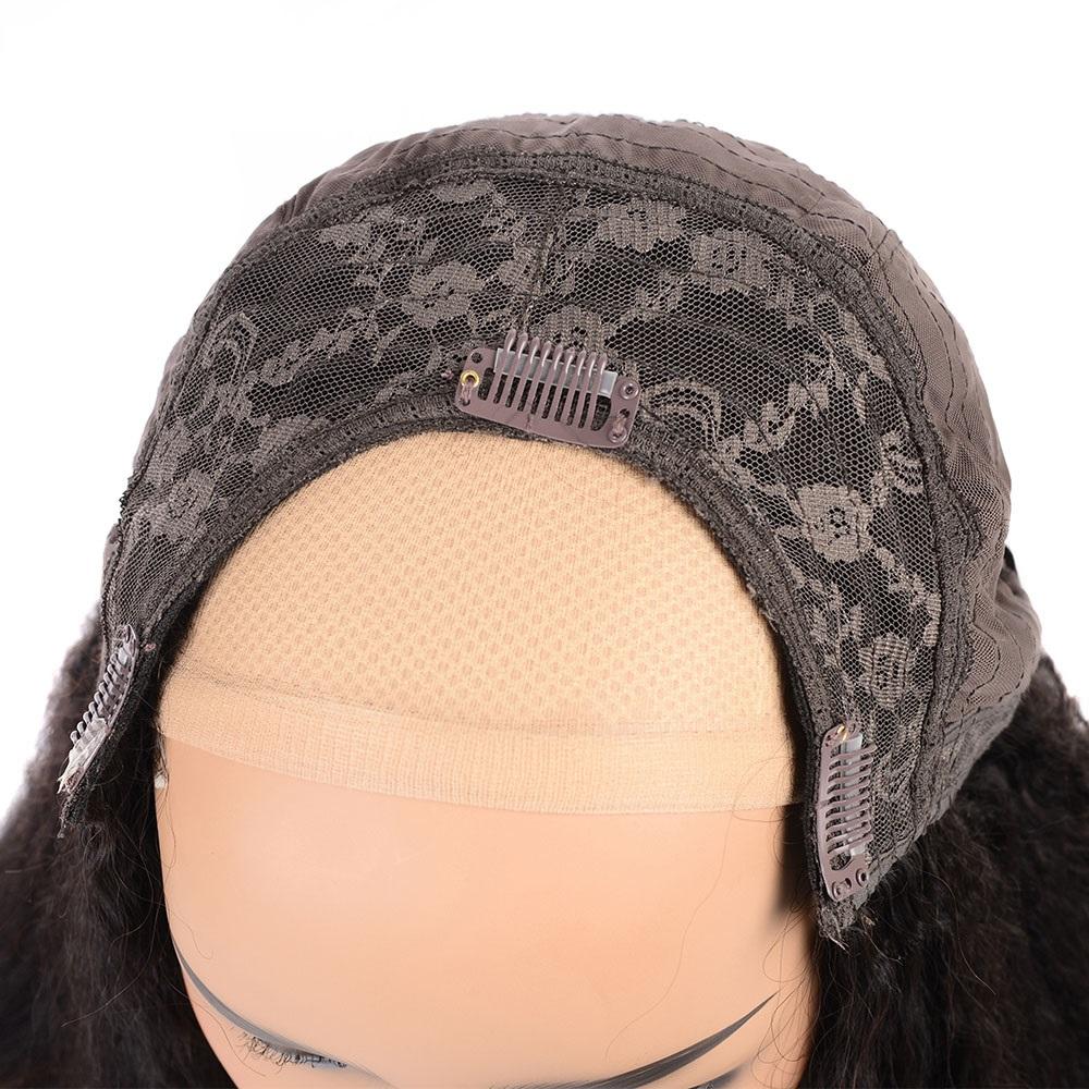 U-part - Deep Wave Wig - Auburn Brown highlights - SashBeauty