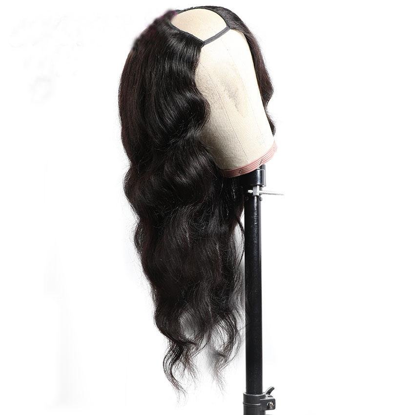 U-part - Deep Wave Wig - Auburn Brown highlights - SashBeauty