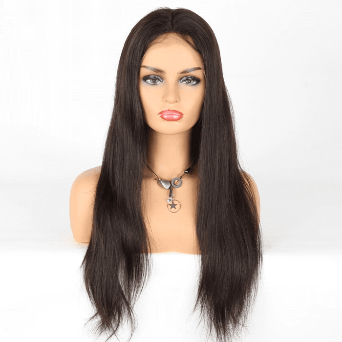 Unprocessed Lace Frontal Wig - Dark Brown - SashBeauty