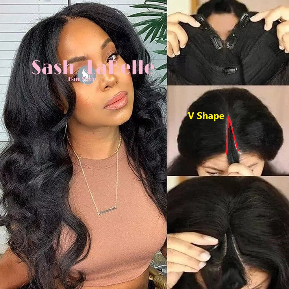100% Remy Real Human Hair - Invisible U-CLIP Hair Extensions - Natural Black