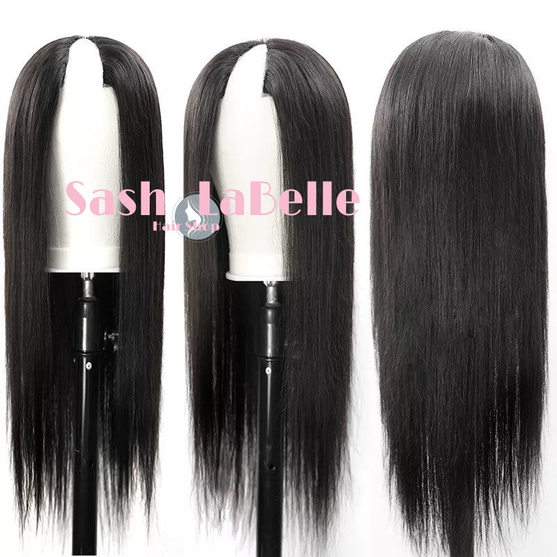100% Remy Real Human Hair - Invisible U-CLIP Hair Extensions - Natural Black