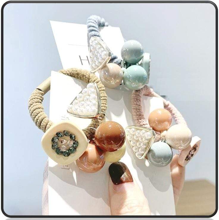 Val - Beaded Elastic Hairband - SashBeauty