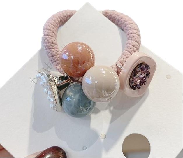 Val - Beaded Elastic Hairband - SashBeauty