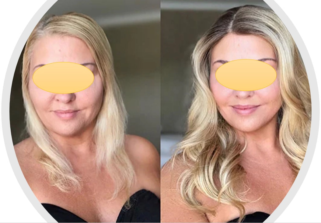 100% Remy Real Human Hair - Invisible U-CLIP Hair Extensions - Rooted Ash Blonde