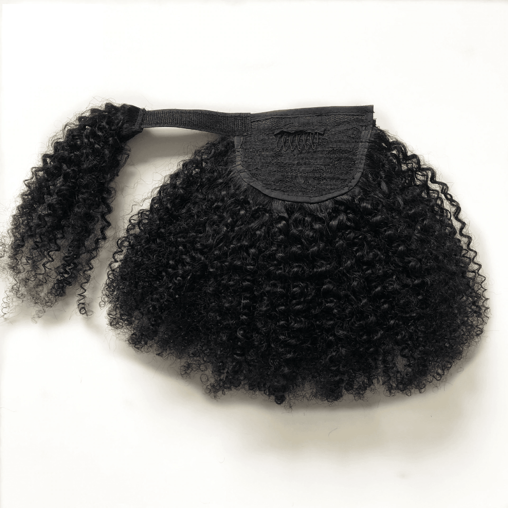 Velcro Strap Kinky Ponytail- Off Black - SashBeauty