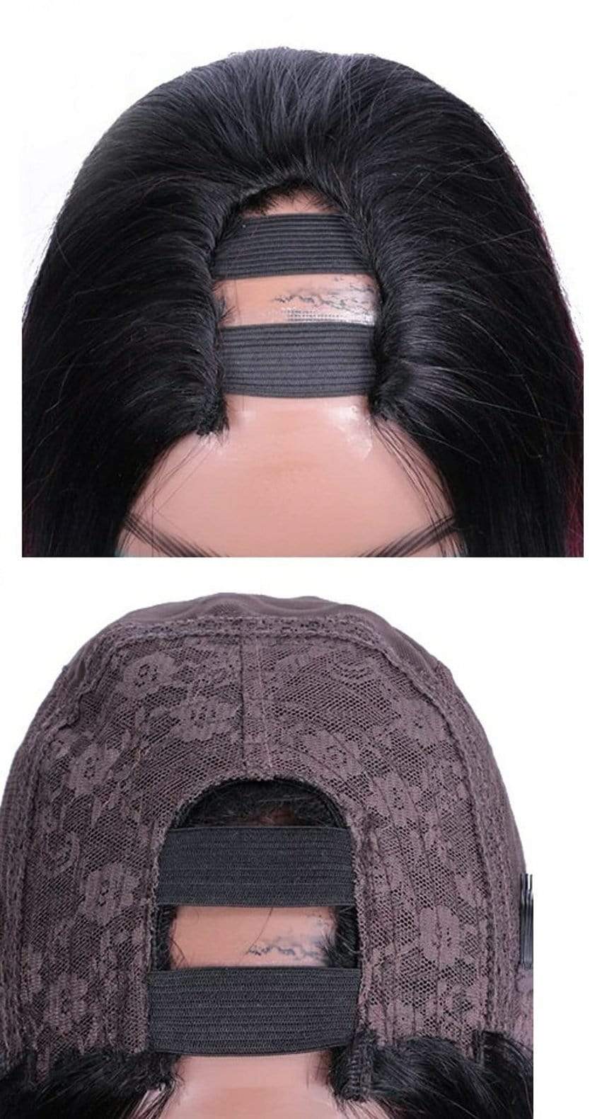 Versatile U-part Yaki straight wig - Cinnamon Spice highlights - SashBeauty