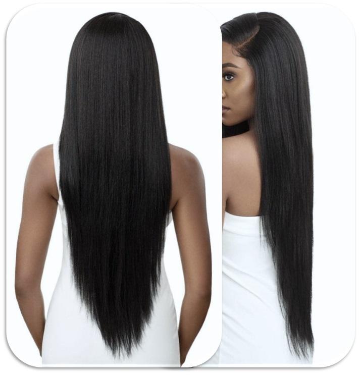 Versatile U-part Yaki straight wig - Off Black - SashBeauty