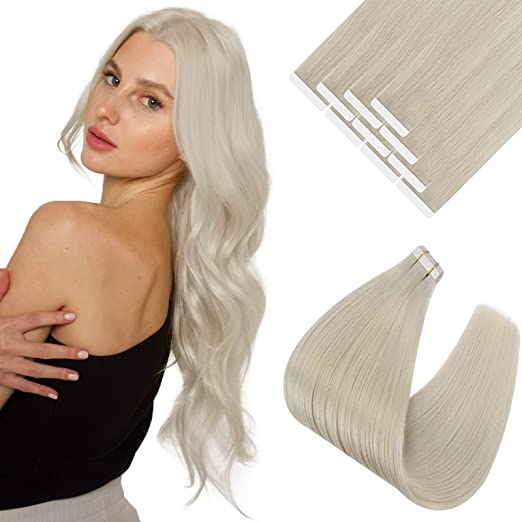 Invisible Injection tape -in Extension - Bleach-White blonde hair extensions