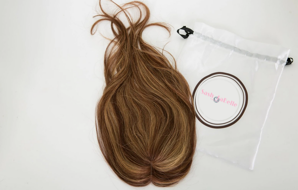100% Remy Human Hair Natural Red Highlights Hair Topper Canada